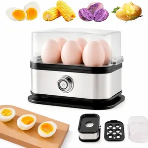 Egg Cooker,2026  Rapid Egg Cooker 6 Egg Capacity, Soft, Medium, Hard Boiled, Poacher, Stainless Steel Electric Eggs Cooker,Or Hard-Boiled Eggs, Rapid Cook Time (Stainless Steel)