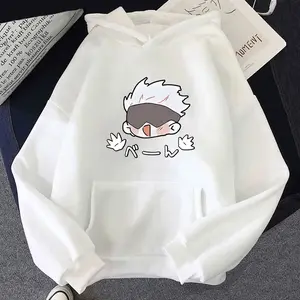 Jujutsu Kaisen 2 Hoodie Harajuku Funny Kawaii Satoru Gojo Hoodies Japanese Anime Pullovers Sweatshirts For Women Unisex Fashion Polyester Material Long Sleeve Womenswear