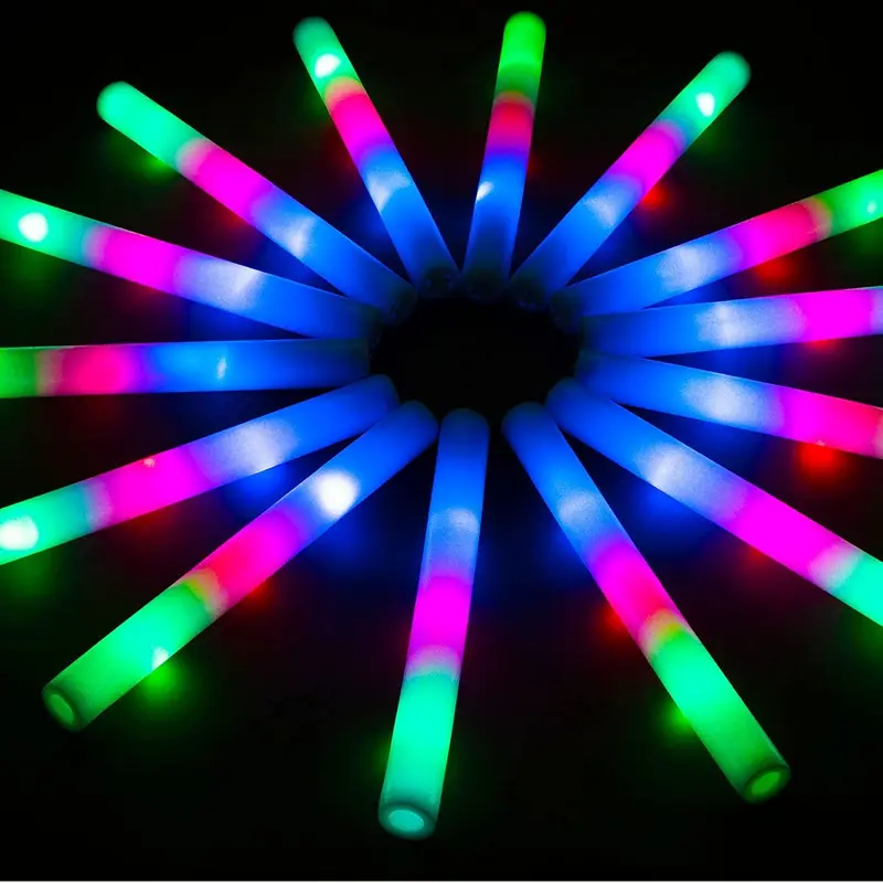 36-Pcs LED Foam Glow Sticks 3 Flashing Modes.Glow in The Dark Party Supplies for Raves, Concerts, Weddings & Birthdays, Christmas! Gifts