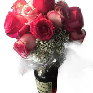Custom Floral Arrangement - Assorted Roses in Decorative Vase with White Accents