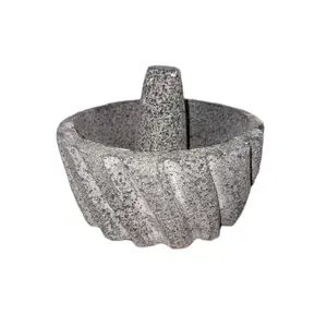 Tire Print Molcajete Artesanal from San Nicolas de Obispo Handpicked by El Chavalon Authentic Mexican Kitchen Tool