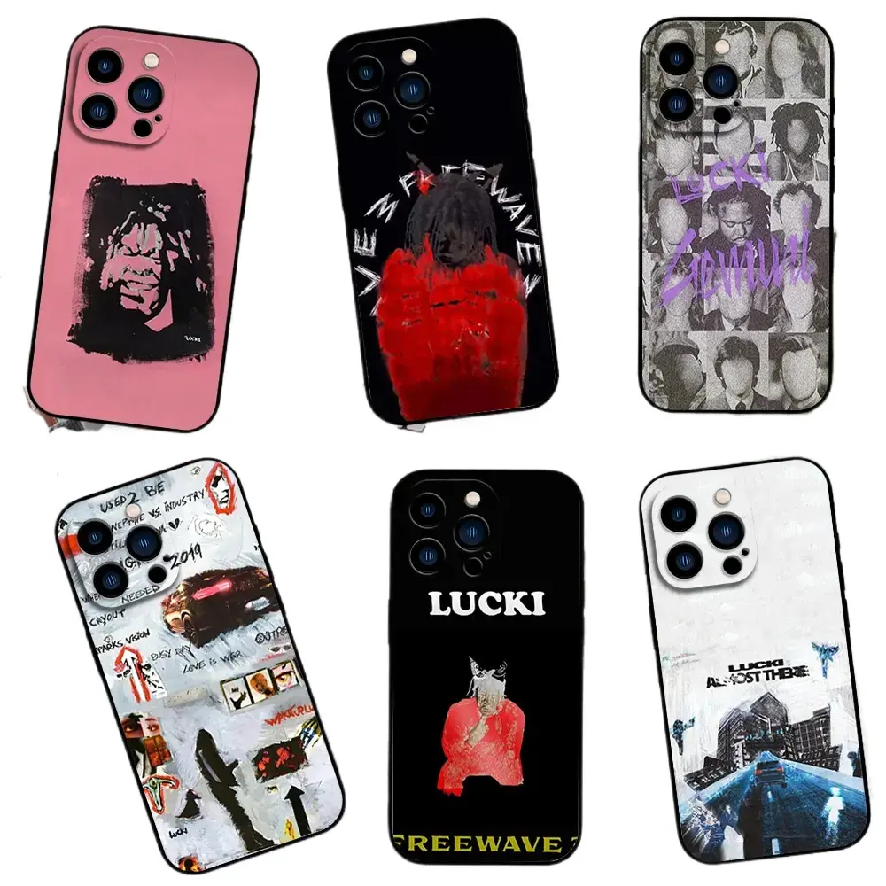 Rapper Lucki Gemini For iPhone 12 13 14 15 16 Pro Max Plus Black Soft Case Shell