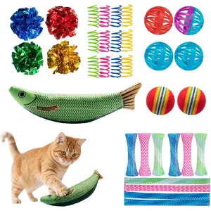Cat Toys 33 Pack - Delightful Interactive Variety Set for Cats & Kittens with Catnip Toy, Crinkle Balls, Cat Ball Toys, Springs to Reduce Anxiety & Destructive Behaviour