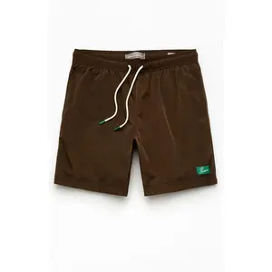Pacsun Men's Brown Salt Solid 6" Volley Swim Trunks