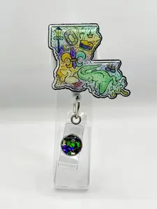 Louisiana Mardi Gras Badge Reel New Orleans Nurse LPN RN OBGYN LabTech Teacher Office Bank 2 Inch Versatile Design Perfect for Medical Professionals