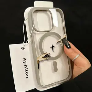 Iconic Creation of Adam Cross Pattern Smartphone Casing - Soft TPU Back with Built-In Strong Magnet Ring, Smooth Macaron Texture, MagSafe Compatible for iPhone 17,16,15,14,13,12,11,X,XS Mobile Phone Accessories for Handheld Devices