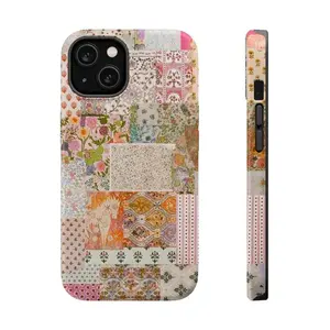 Floral Patchwork Collage Phone Case, Preppy Aesthetic Premium Film 2 in 1 Phone Case - Durable, Shock Absorbing and Stylish Protection,phone Case Suitable for Iphone 11/12/13/14/15/16/17 Pro Promax Plus Air and Samsung.Perfect Birthday Gift for Friends.