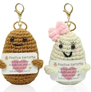 Cartoon Pineapple and Potato Keychain Pendant, Inspirational Words Birthday Gift Shoulder Bag Decorative Pendant