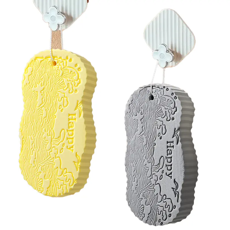 2-Count 3D Super Soft Exfoliating Bath Sponge, Reusable Body Care Tool for Gentle Exfoliation on All Skin Types, Ideal for Bath Gloves Loofahs, Sponges, & Poufs Category, Exfoliating Shower Scrubber, Two Piece Set