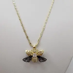 Gold Laminated Chain 20 inch Necklace with Pendant