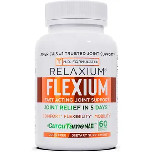 Relaxium Flexium Joint Support Supplement, Drug-Free, with CurcuTame Blend, Turmeric Supplement Formulated to Support Comfort and Mobility, 60 Capsules