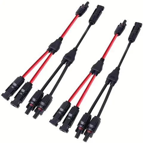 2pcs Solar Panel Connectors Photovoltaic Panel Adaptor Y BranchPlug 1 To 2 Parallel Connection of Battery PlateAssembly RV PV Group Line