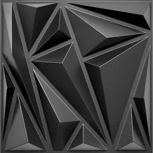 STICKGOO 33Pcs Tiles Geometric Pattern Wall Panel, Diamond Design 3D PVC Wall Panels for Interior Wall Decor, 11.8" x 11.8" Decorative Living Room