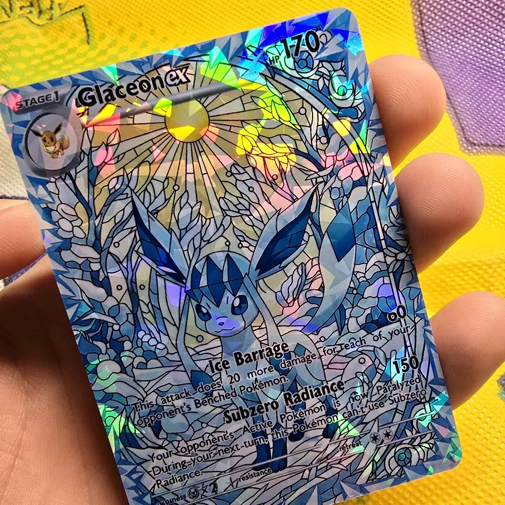 Glaceon ex NEW Icy Border Edge to Edge Fractal Glass Holo Standard Back Pokemon Display Card Art TCG Game Eeveelution Collectible Cards Authentic Collectible Cards - TikTok Shop Glaceon ex NEW Icy Border Edge to Edge Fractal Glass Holo Standard Back Pokemon Display Card Art TCG Game Eeveelution Collectible Cards Authentic Collectible Cards - TikTok Shop