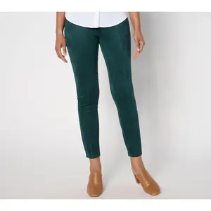 Isaac Mizrahi Live! Estate Regular Faux Suede Slim-Leg Pants