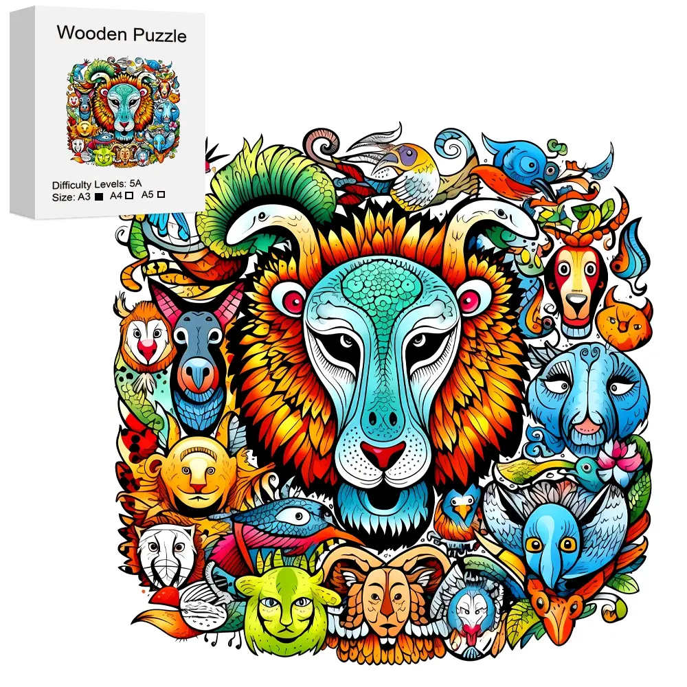Unique Wooden Handmade Puzzle Set, Irregular Animal Shapes, Perfect Gift for Lovers & Friends, DIY Game, Fun Toy, Home Decor, Jigsaw Puzzles