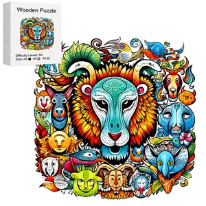 Unique Wooden Handmade Puzzle Set, Irregular Animal Shapes, Perfect Gift for Lovers & Friends, DIY Game, Fun Toy, Home Decor, Jigsaw Puzzles