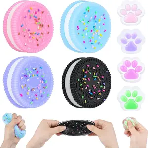 Squishy Fidget Toys,Cookie Taba Squishy Toys,Ultra-Soft Stress Relief Toys for Kids Adult,Sensory Toys with Cute Design,Anxiety Relief Party Favors