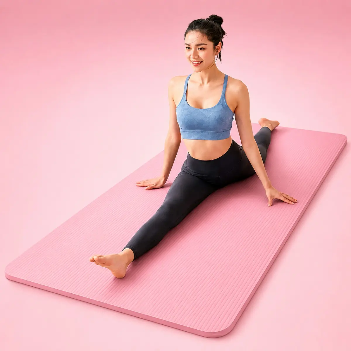 NBR Yoga Mat - 8mm Thick, Non-Slip, Eco-Friendly, Odorless, Grippy, Flexible, Folding Athletic Training Mat for Home Gym, Ideal for Yoga, Pilates, Training Mats, Athletic Training Yoga