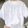 Men's short-sleeved round neck shirt, black, adorned with rhinestones, loose and square cut, Casual, mature urban style, Menswear, Tops, suitable for work and everyday wear, also a perfect gift for boyfriend/husband, couple's set, Oversized t shirt
