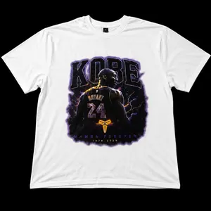 Men’s Kobe Bryant Mamba Forever Graphic T-Shirt, Black Lakers Tribute Tee, Sizes L & XL Tshirt Crewneck Tropical Lawn Casual Streetwear Top Menswear Shortsleeve