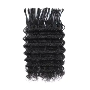 YGwigs Pre-Divided Deep Wave Bulk Human Hair For Braiding Easy Split Boho Braids - Cambodia Virgin Hair, Double Drawn, 100g/Pack