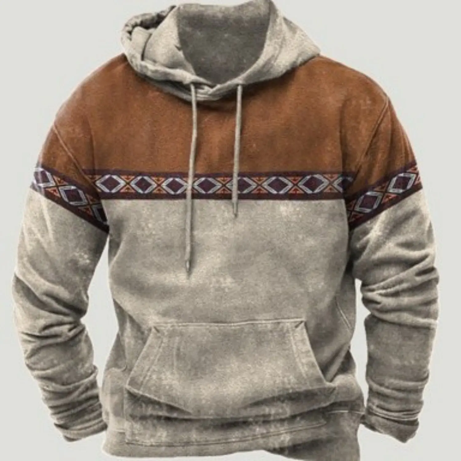 Men's Galaxy Print Pullover Hoodie, Loose-Fit Polyester Longsleeves Casual Wear, Kangaroo Pocket, Available in 2XL (Asian Sizes - Please Check Chart)