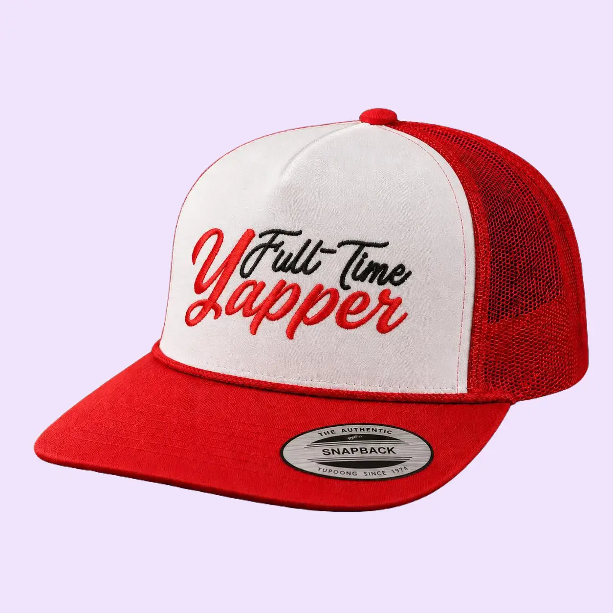 Full Time Yapper Embroidered Trucker Hat – Funny Mesh Snapback Cap, Adjustable Casual Baseball Hat, Conversation Lover Gift for Men & Wome
