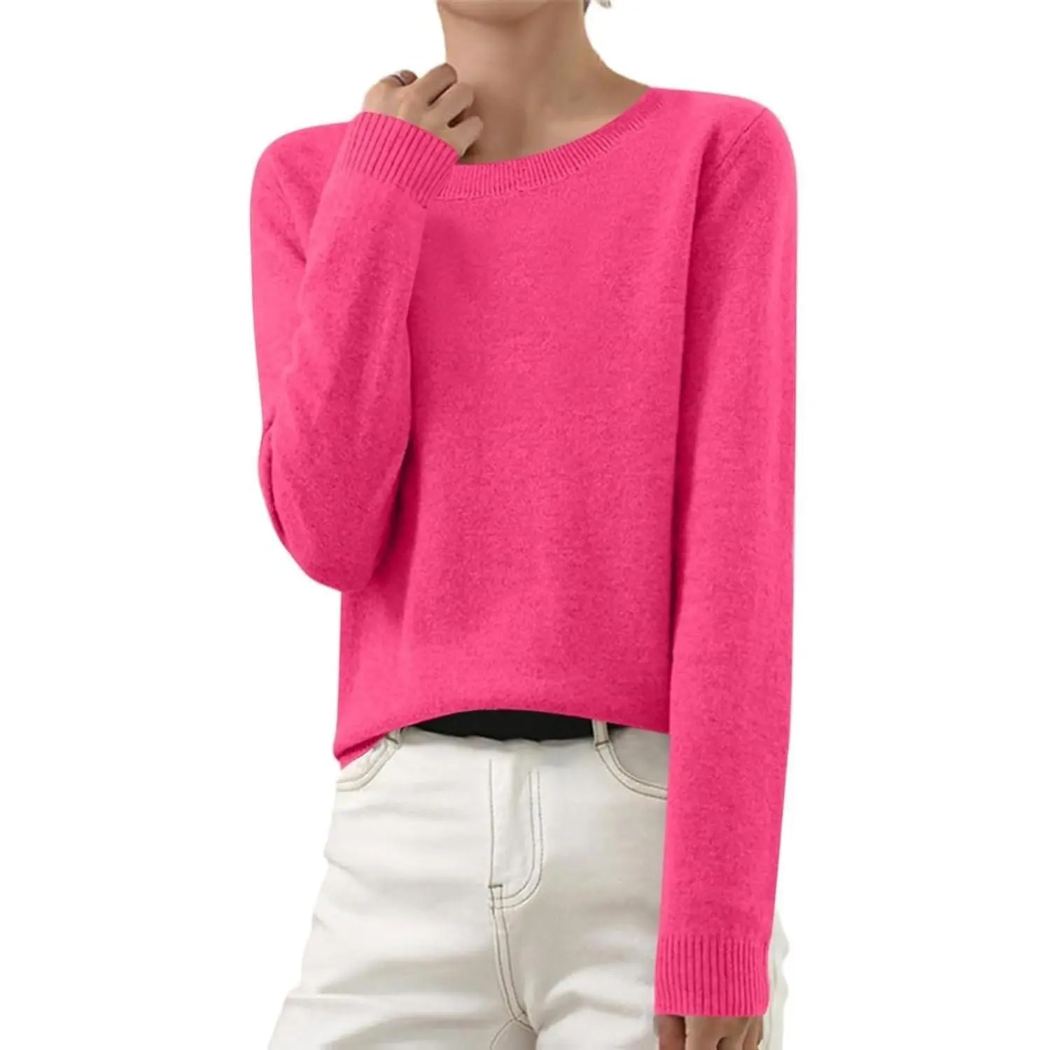 Cashmere Sweaters for Women Fall Winter Cozy Warm Pullover Long Sleeve Lightweight Soft Wool Sweater