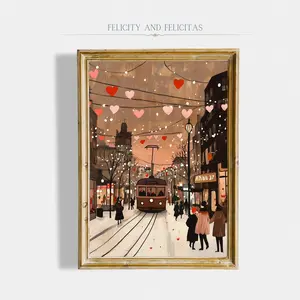 [SALE UP TO 40%] [Unframed] Retro Valentines Day Printable Wall Poster Cute Lovers Day Art Romantic