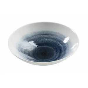 Yanco UN-606 17 oz Universe Chinaware Tableware - 6.75x2.25 in White-Blue Salad & Soup Bowl