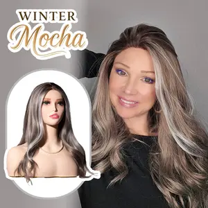 SUNNYMAY Japan Silk Premium Wig Series 「Winter Mocha」 13x4 Lace Front Synthetic Fiber Wig Nordic Style Hairline No Gel Design Low Density 120%lace front beard honey blonde wigs ash blonde wig curly wig glueless wigs ready to wear