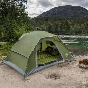 Night Cat Upgraded 1-4 Person Waterproof Windproof Folding Backpacking Tent, 1 Min Easy Clip Setup, 3000mm Heavy Rainproof, 20% More Headroom, Lightweight Compact for Camping, Hiking, Waterproof Tent, Windproof Folding Tent