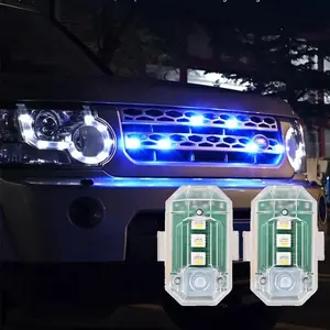 LED RGB Car Strobe Light, USB Rechargeable Car Warning Light, Wireless Car Strobe Light, LED Decorative Light with Remote Control for Car, Motorcycle