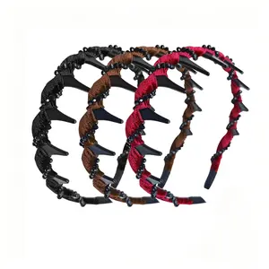 3 Pcs Zigzag U Shaped Hair Comb Headbands, Non Slip Plastic Headbands with Teeth, No Pressure No Headache Comfortable Hairbands for Glasses Wearers Women Girls Daily Styling Workout