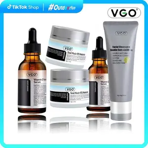 VGO 92% Snail Mucin Moisturizing Gel Cream & Charcoal Facial Cleanser Kit - Gentle Hydrating, Restoring, Cleansing, Repair Formula for Dry Skin, 50g/1.76oz Daily Nourishment, Radiant Boost