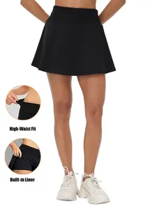 Women's Knit Mini Skort with Liner, Comfortable Casual Golf Tennis Skirt, Athletic Running Workout Short Skirt