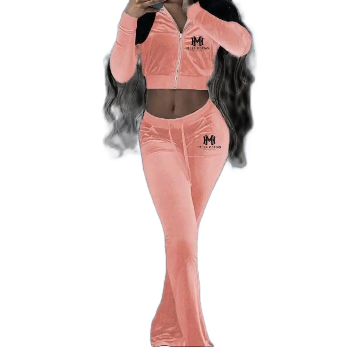 Women Pink Hella Motion flared jogger set