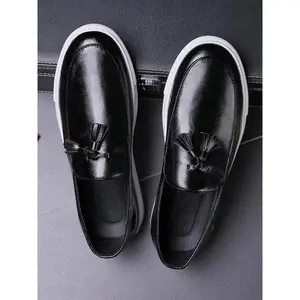 Men's Fashionable Tassel Decor Slip on Loafers, Casual Comfortable Round Toe Thick Sole Loafers for Daily Wear, All-match Commuter Shoes for Work & Daily Wear