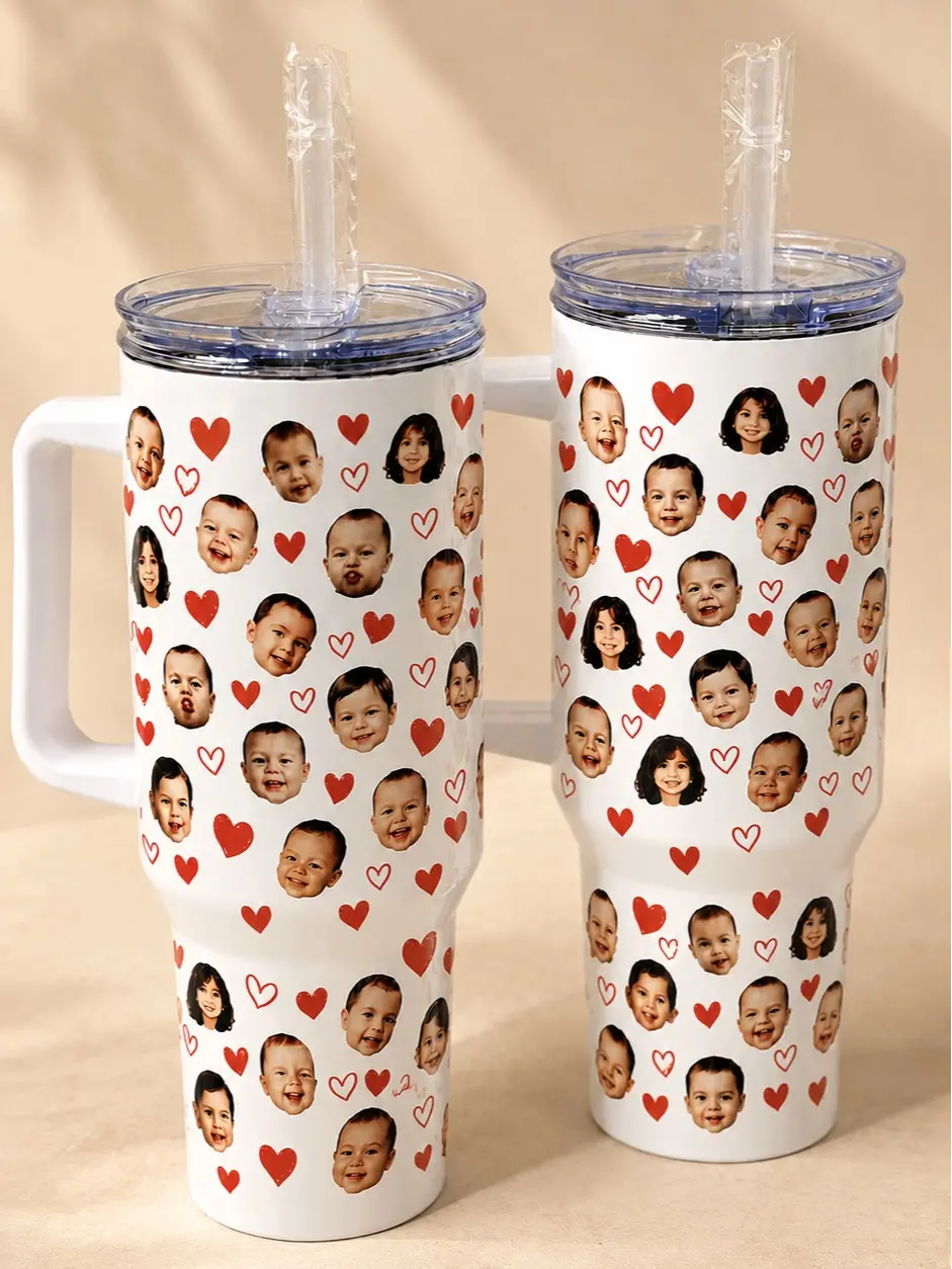 Personalized tumbler with baby photo, personalized gift for mom, dad, grandpa, grandma, baby photo tumbler, gift for new parents, idea gift