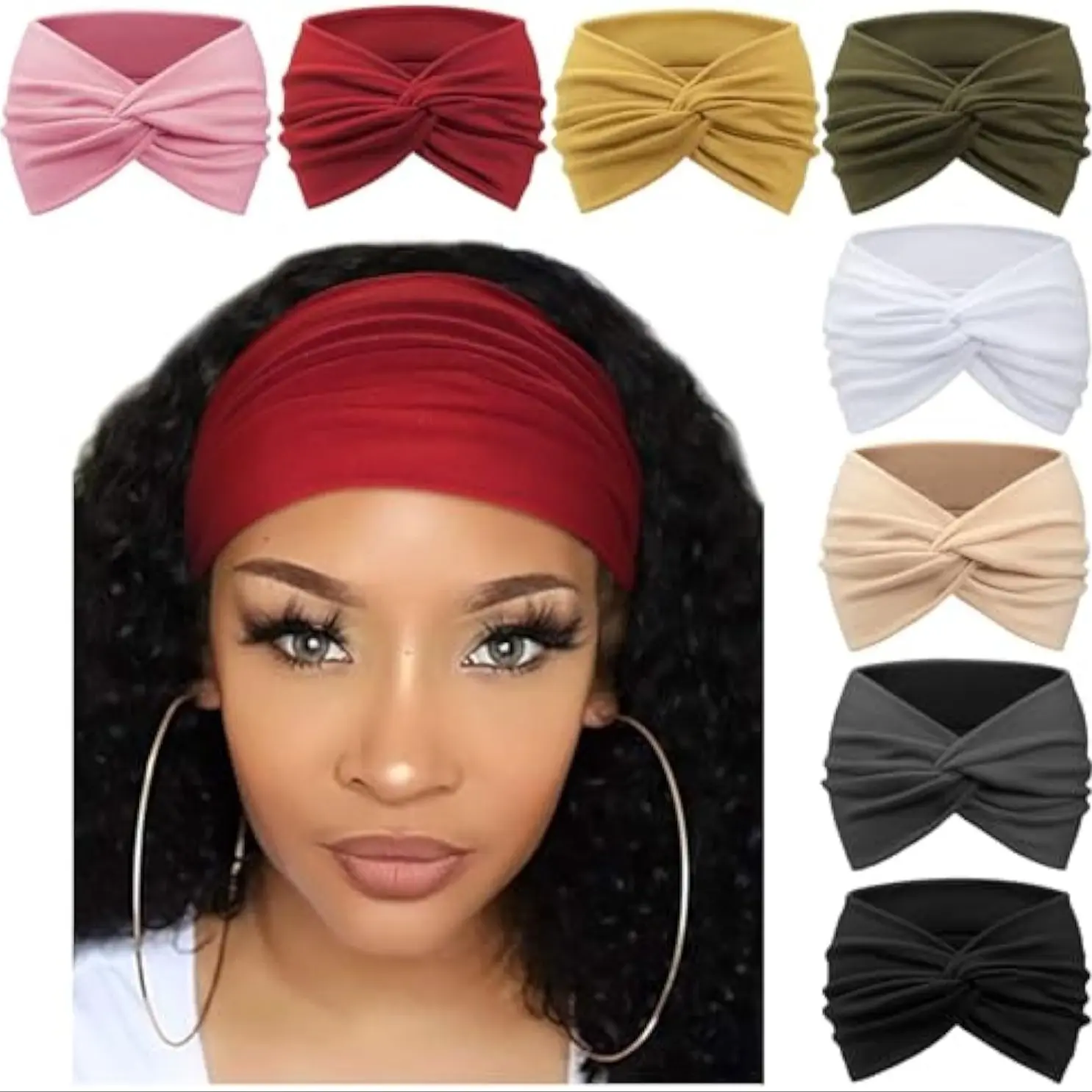 High elasticity anti slip Bohemian Aesthetic sports headband with 8 color combinations, moisture wicking, sweat wicking headband, running without slipping, summer sports without stuffiness, Elastic Bow Headbands, Gym Headband, Boho Stretch Headbands