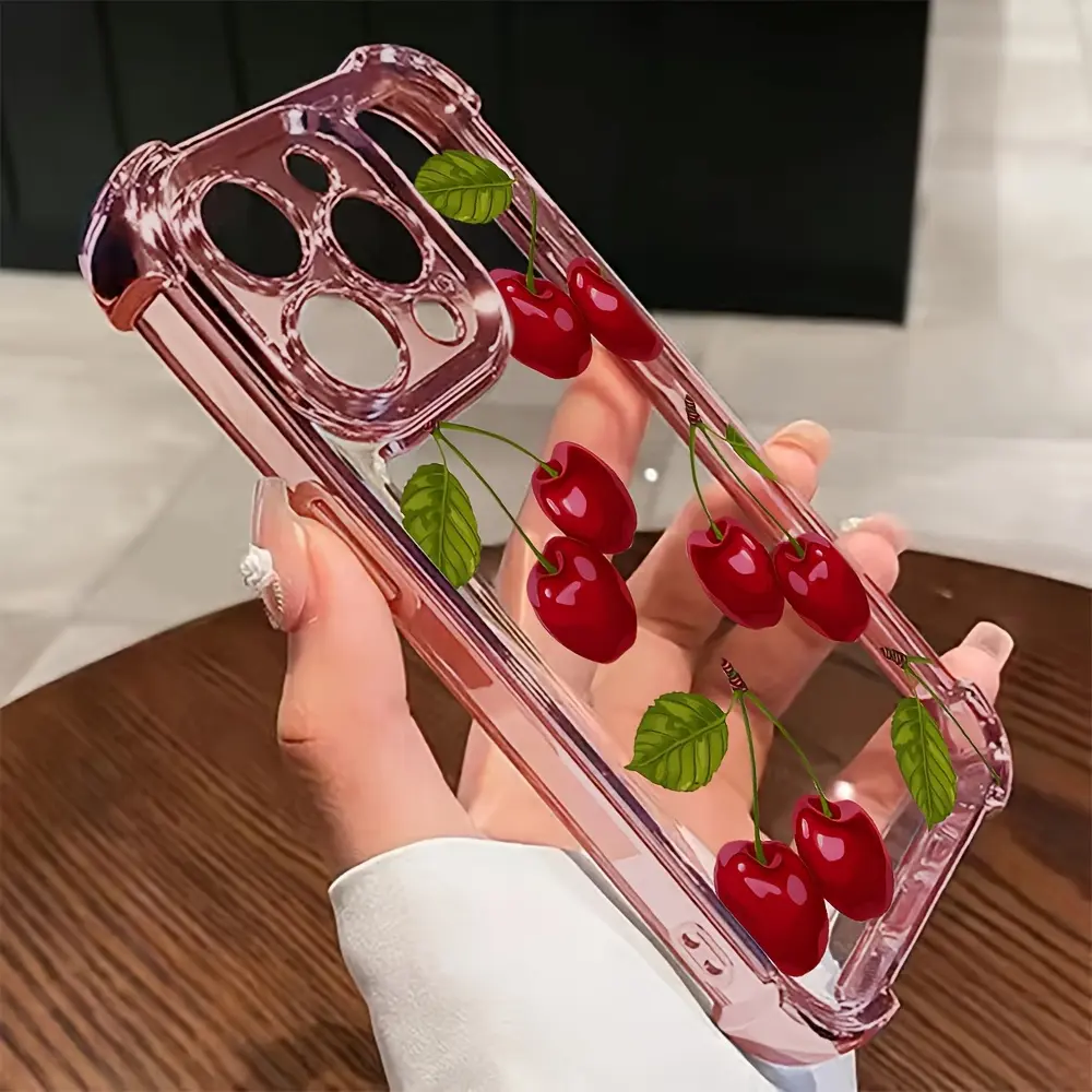 Several Big Red Cherry Phone Case Compatible with iPhone 17 Air 16 15 14 13 12 11 Pro Max Plus 16e xs max Featuring Strengthened Four Corners Soft Back for Drop Protection