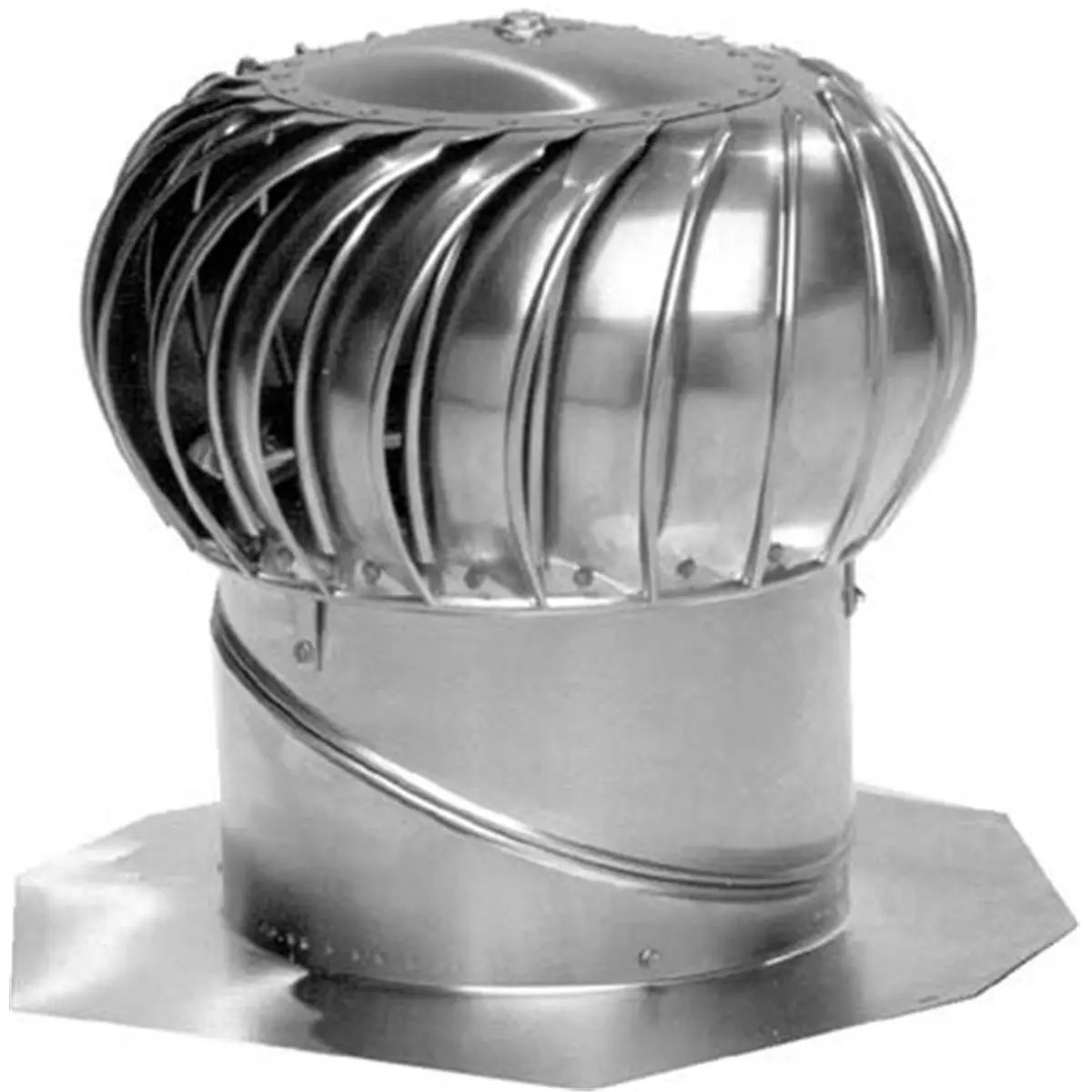 Lomanco Whirlybird Turbine Ventilator - Rust-Free All-Aluminum Spider-Type Whirlybirds, 147 mph Wind Resistance, Adjustable Vari-Pitch Base, Large Flashing, Durable Forever Guarantee