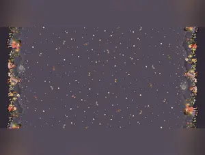Nocturnal Garden | Double Border - Graphite by Belle & Boo for Michael Miller | DDC12370-GRPH