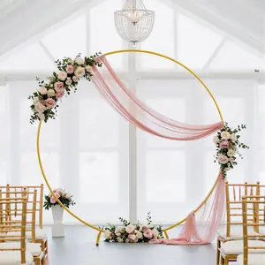 Gold Round Backdrop Stand 6FT 6.6FT 7.2FT – Circle Balloon Arch Frame in 1/2/3PCS Sets for Wedding Ceremony, Party & Event Decorations,Summer Sale,Mid Year Sale,Deals For You Day