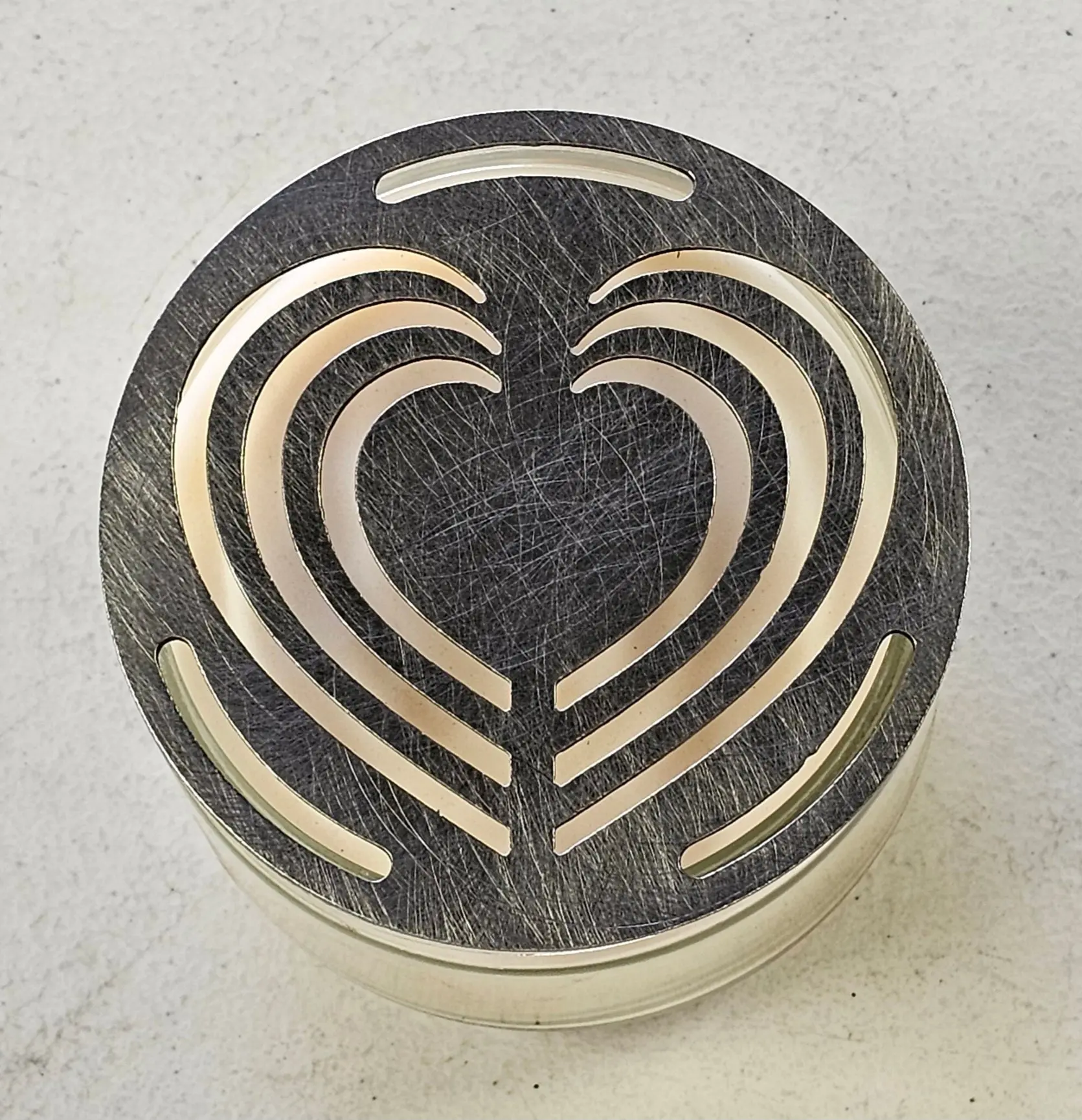 Layered Heart Candle Topper | Decorative Metal Candle Topper for Jar Candles