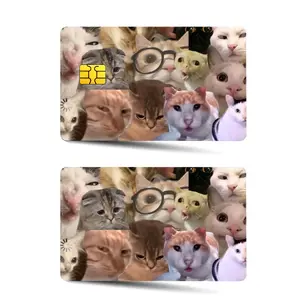 2-Pack Cat Pattern Credit Card Stickers, Ultra-Thin Waterproof Scratch-Resistant, Personalized Bank Card Decorative Stickers, Durable Waterproof Stickers