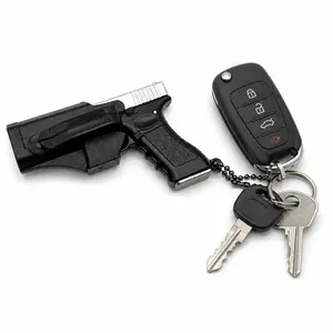 P*stol & Holster Keychain, Pocket-Style Novelty Key Ring, Gift for Men and Women