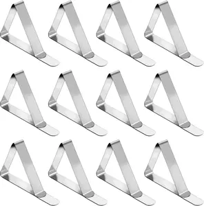 12 Pack Tablecloth Clips Stainless Steel Table Cloth Cover Clamps Picnic Table Clips Heavy Duty Table Cloth Holders Ideal for Camping Restaurant Outdoor Wedding Home Kitchen Graduation Party Marquees yuntop