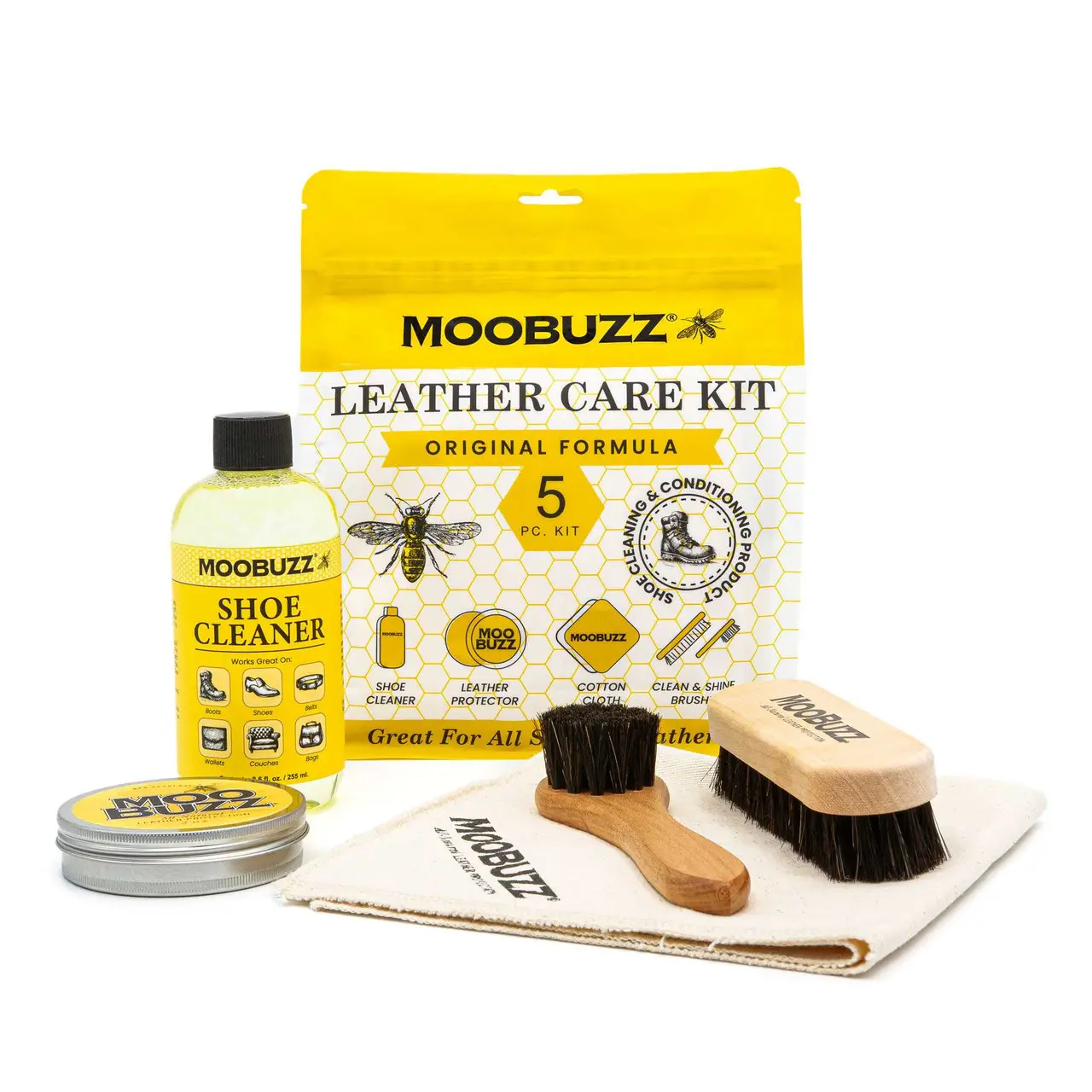 Moo Buzz - Leather Care Kit (5 Piece Kit) Moo Buzz - Leather Care Kit (5 Piece Kit)
